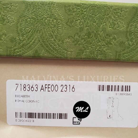 GUCCI BOOTS ELIZABETH HEELED ANKLE BROWN LEATHER w HORSEBIT - Picture 15 of 16